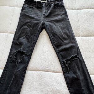 Madewell 9”High Rise Skinny Jeans Women’s 26 Tall Black Frost Stretch Denim